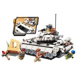 Enlighten 3206 Qman 3206 non  XE TĂNG CỦA QUÂN ĐỘI MỸ bộ đồ chơi xếp lắp ráp ghép mô hình Thunder Mission THUNDERMISSION Nhiệm Vụ Sấm Sét 429 khối