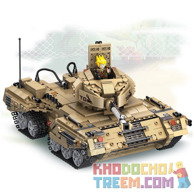 PanlosBrick 635017 Panlos Brick 635017 non  XE TĂNG ĐẠI CHIẾN bộ đồ chơi xếp lắp ráp ghép mô hình Gun Strike GUNSTRIKE Đấu Súng 1435 khối