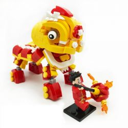 BINGAN 601001 Xếp hình kiểu  SEASONAL Chinese Lion Dance Múa Lân ngày Tết 341 khối