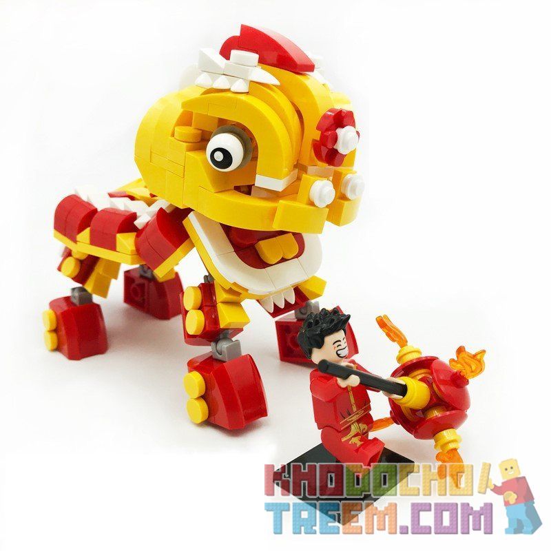 BINGAN 601001 Xếp hình kiểu  SEASONAL Chinese Lion Dance Múa Lân ngày Tết 341 khối