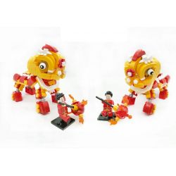 BINGAN 601001 Xếp hình kiểu  SEASONAL Chinese Lion Dance Múa Lân ngày Tết 341 khối