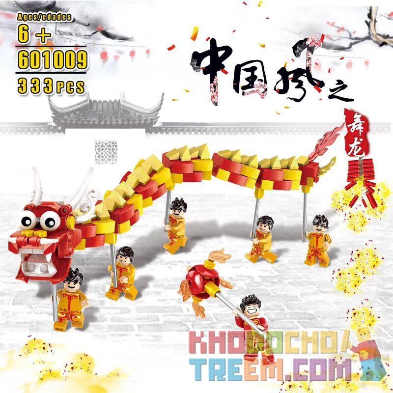BINGAN 601009 Xếp hình kiểu  SEASONAL Lion Dance Đoàn Múa Lân 333 khối