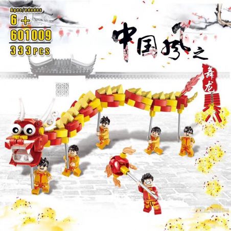 BINGAN 601009 Xếp hình kiểu  SEASONAL Lion Dance Đoàn Múa Lân 333 khối