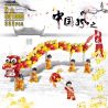 BINGAN 601009 Xếp hình kiểu  SEASONAL Lion Dance Đoàn Múa Lân 333 khối