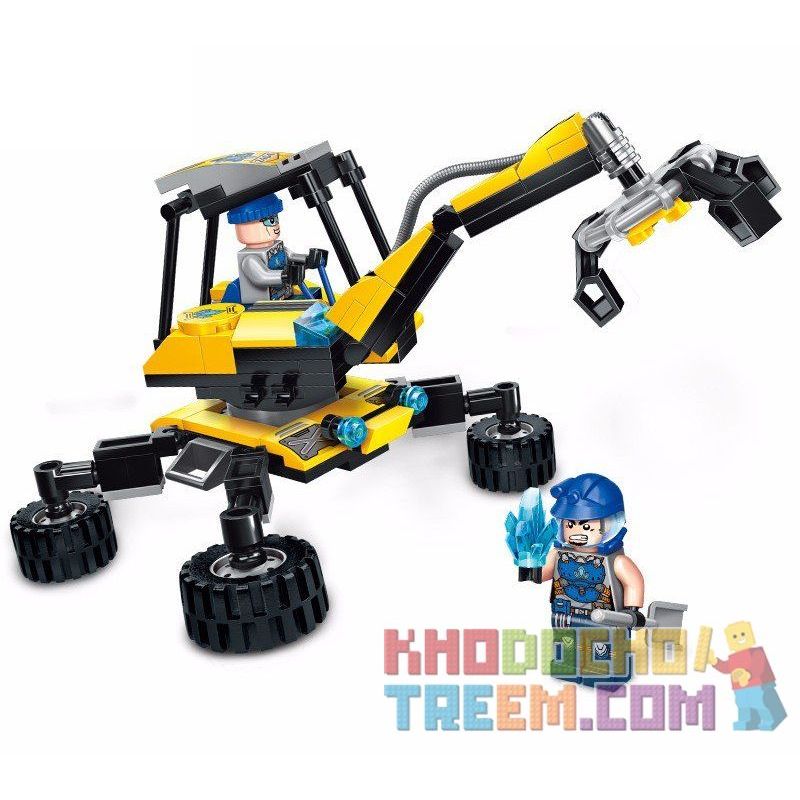 Enlighten 2404 Qman 2404 non  XE GẮP ĐÁ bộ đồ chơi xếp lắp ráp ghép mô hình Kyanite Squad KYANITE SQUAD ROCK SWEEPER Đội Khai Khoáng 149 khối