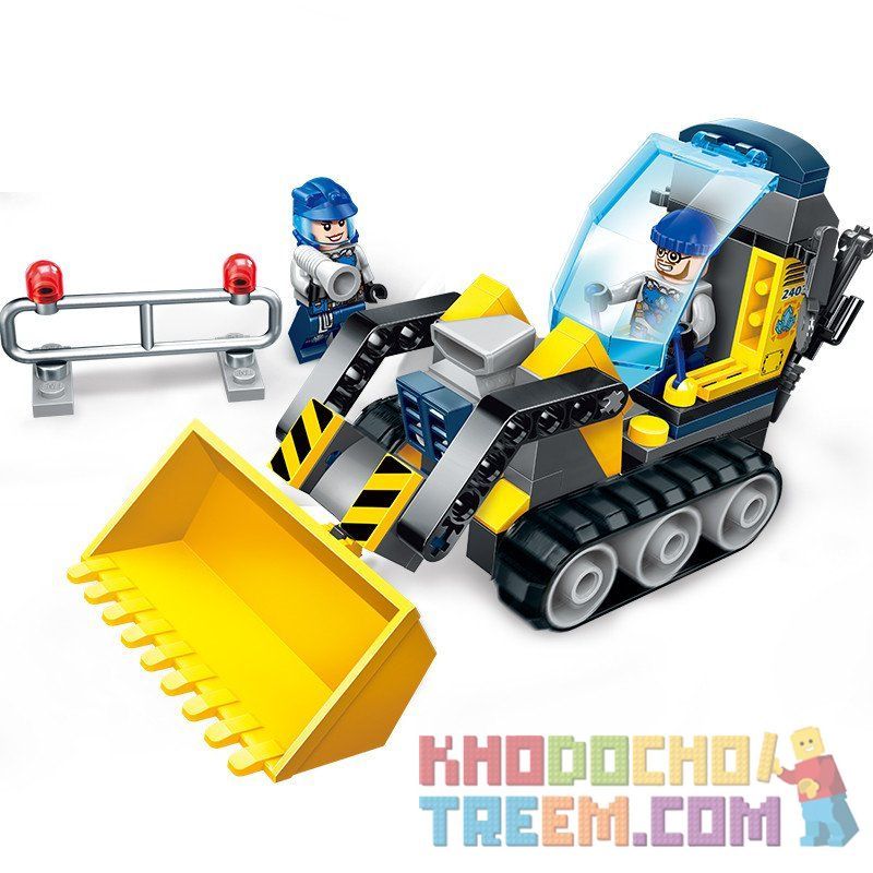 Enlighten 2402 Qman 2402 non  XE CẦN CẨU bộ đồ chơi xếp lắp ráp ghép mô hình Kyanite Squad KYANITE SQUAD ROCK BULLDOZER Đội Khai Khoáng 114 khối