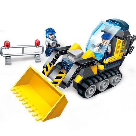 Enlighten 2402 Qman 2402 non  XE CẦN CẨU bộ đồ chơi xếp lắp ráp ghép mô hình Kyanite Squad KYANITE SQUAD ROCK BULLDOZER Đội Khai Khoáng 114 khối