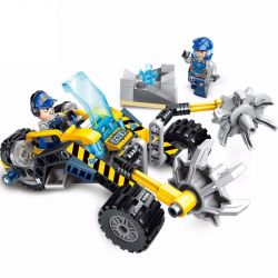 Enlighten 2403 Qman 2403 non  XE CHOPPER NGHIỀN ĐÁ bộ đồ chơi xếp lắp ráp ghép mô hình Kyanite Squad KYANITE SQUAD STONE CHOPPER Đội Khai Khoáng 128 khối