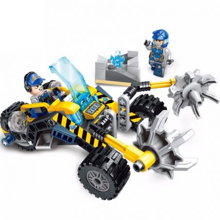 Enlighten 2403 Qman 2403 non  XE CHOPPER NGHIỀN ĐÁ bộ đồ chơi xếp lắp ráp ghép mô hình Kyanite Squad KYANITE SQUAD STONE CHOPPER Đội Khai Khoáng 128 khối