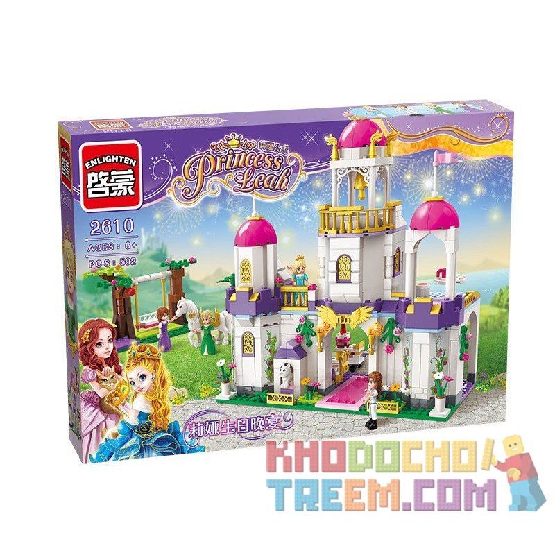 Enlighten 2610 Qman 2610 non  BỮA TIỆC SINH NHẬT CỦA CÔNG CHÚA LEAH bộ đồ chơi xếp lắp ráp ghép mô hình Prinecess Leah PRINECESS LEAH LEAH'S BRITHDAY PARTY 592 khối