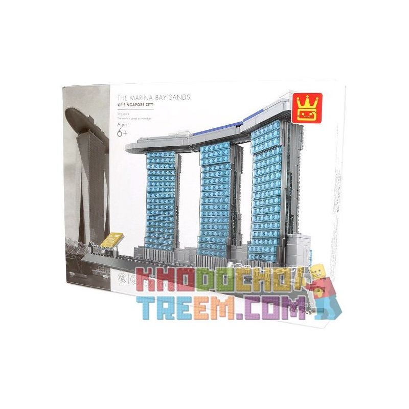 WANGE 4217 non  KHÁCH SẠN MARINA BAY SANKS bộ đồ chơi xếp lắp ráp ghép mô hình Architecture Công Trình Kiến Trúc 881 khối