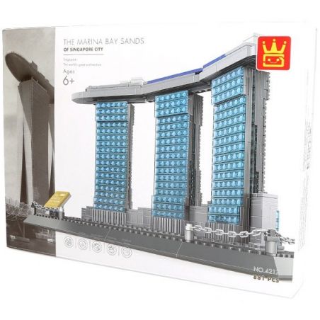 WANGE 4217 non  KHÁCH SẠN MARINA BAY SANKS bộ đồ chơi xếp lắp ráp ghép mô hình Architecture Công Trình Kiến Trúc 881 khối