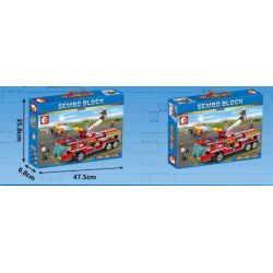SEMBO 603039 non  XE CỨU HỎA SÂN BAY bộ đồ chơi xếp lắp ráp ghép mô hình Fire Rescure FIRE FRONTLINE 580 khối