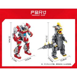 PanlosBrick 690004A 690004B 690004 Panlos Brick 690004A 690004B 690004 non  SIÊU NHÂN ĐIỆN QUANG bộ đồ chơi xếp lắp ráp ghép mô hình Ultraman Vệ Binh Vũ Trụ Siêu Nhân Điện Quang 970 khối