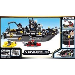 SEMBO 102467 non  TÀU CẢNH SÁT ĐẶC NHIỆM SWAT bộ đồ chơi xếp lắp ráp ghép mô hình Swat Special Force 864 khối