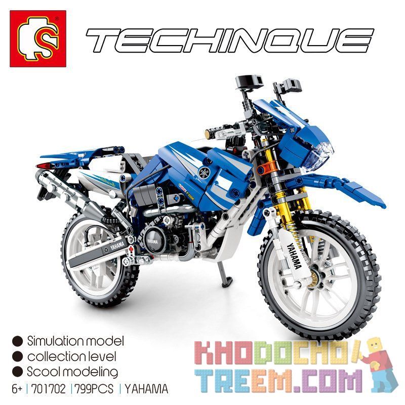 SEMBO 701702 non  XE MÔ TÔ ĐỊA HÌNH YAMAHA bộ đồ chơi xếp lắp ráp ghép mô hình  TECHINQUE Kỹ Thuật Công Nghệ Cao Mô Hình Phương Tiện 799 khối