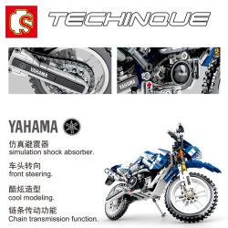 SEMBO 701702 non  XE MÔ TÔ ĐỊA HÌNH YAMAHA bộ đồ chơi xếp lắp ráp ghép mô hình  TECHINQUE Kỹ Thuật Công Nghệ Cao Mô Hình Phương Tiện 799 khối