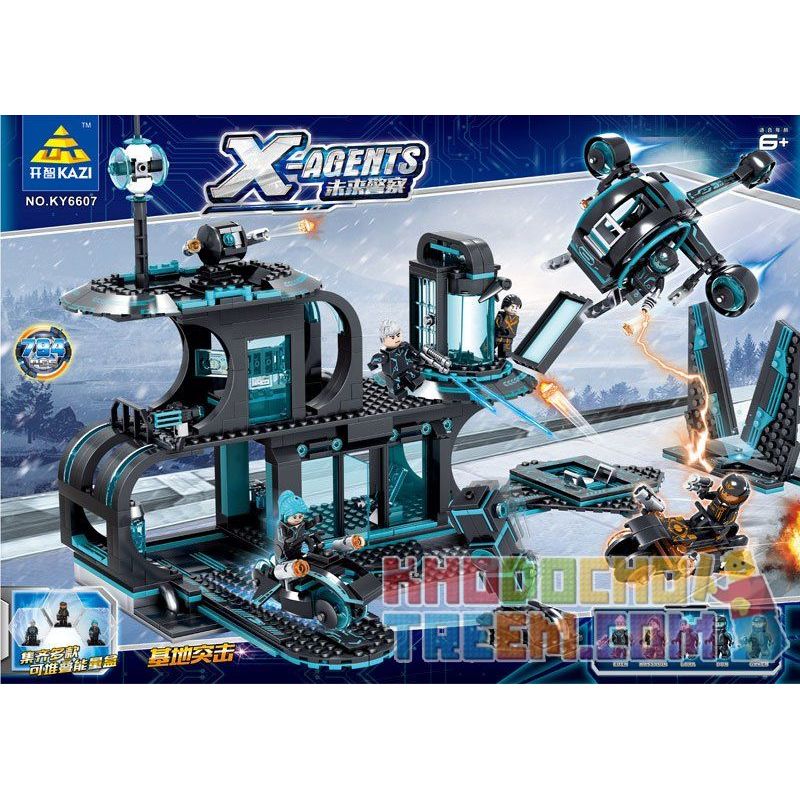 Kazi KY6607 6607 non  ĐỘI ĐẶC VỤ X bộ đồ chơi xếp lắp ráp ghép mô hình X Agents X-AGENTS Đội Hành Động X 794 khối