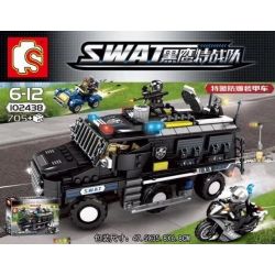 SEMBO 102438 non  ĐỘI CẢNH SÁT ĐẶC NHIỆM SWAT bộ đồ chơi xếp lắp ráp ghép mô hình Swat Special Force 705 khối