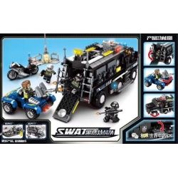 SEMBO 102438 non  ĐỘI CẢNH SÁT ĐẶC NHIỆM SWAT bộ đồ chơi xếp lắp ráp ghép mô hình Swat Special Force 705 khối