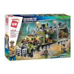 Enlighten 1924 Qman 1924 non  XE TẢI SĂN TRỘM ĐỘNG VẬT HOANG DÃ TRANG BỊ VŨ KHÍ bộ đồ chơi xếp lắp ráp ghép mô hình Police BATTLE FORCE Cảnh Sát 658 khối