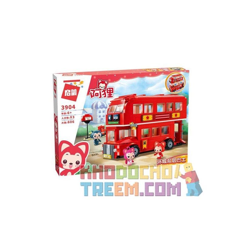 Enlighten 3904 Qman 3904 non  XE BUS 2 TẦNG bộ đồ chơi xếp lắp ráp ghép mô hình Ali's Small Dreamy Town Thị Trấn Nhỏ Mộng Mơ Của Ali 606 khối