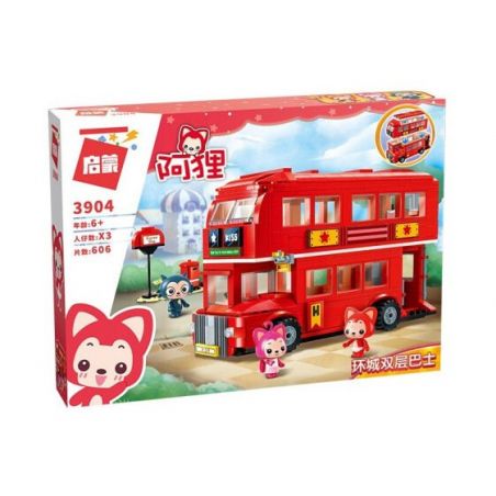 Enlighten 3904 Qman 3904 non  XE BUS 2 TẦNG bộ đồ chơi xếp lắp ráp ghép mô hình Ali's Small Dreamy Town Thị Trấn Nhỏ Mộng Mơ Của Ali 606 khối