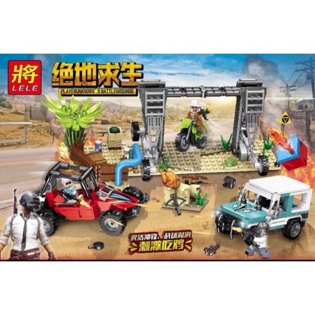 LELE 36049 non  CUỘC CHIẾN SINH TỒN bộ đồ chơi xếp lắp ráp ghép mô hình Pubg Battlegrounds Bắn Súng 569 khối