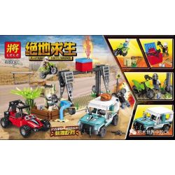 LELE 36049 non  CUỘC CHIẾN SINH TỒN bộ đồ chơi xếp lắp ráp ghép mô hình Pubg Battlegrounds Bắn Súng 569 khối