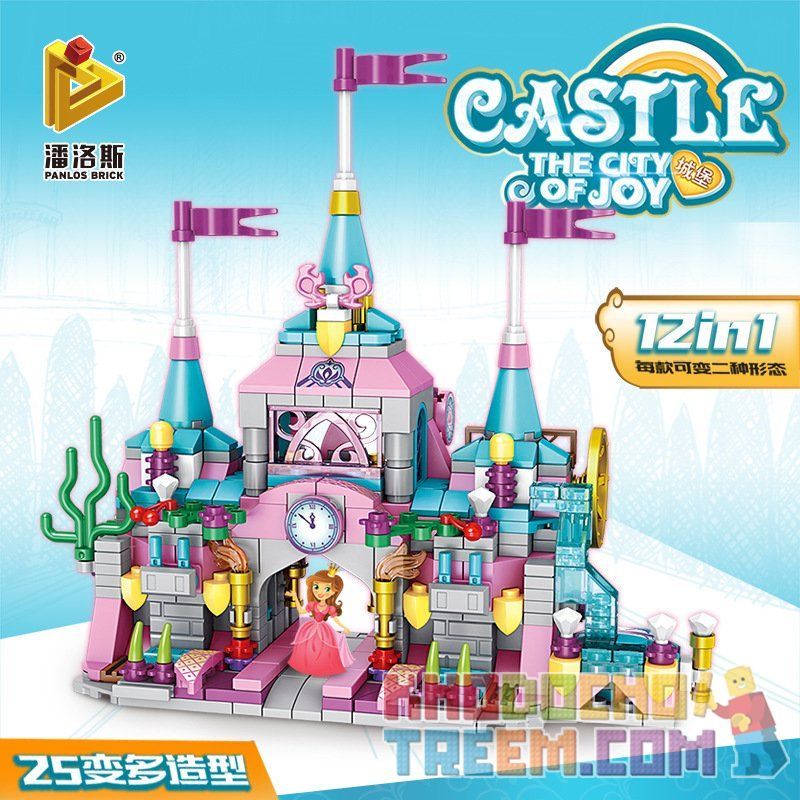 PanlosBrick 633012 Panlos Brick 633012 non  LÂU ĐÀI VUI VẺ bộ đồ chơi xếp lắp ráp ghép mô hình  CASTLE Các Bạn Gái 566 khối