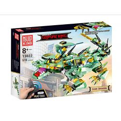 MouldKing 13022 Mould King 13022 non  RỒNG XANH ĐIỀU KHIỂN TỪ bộ đồ chơi xếp lắp ráp ghép mô hình The  Ninjago Movie DRAGON GONGFU KING CANG Ninja Lốc Xoáy 515 khối