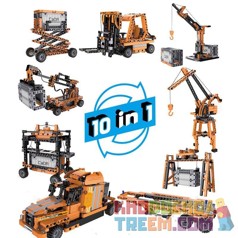DOUBLEE CADA C71002 71002 non  MÁY MÓC VẬN TẢI 10 TRONG CÓ CẢM BIẾN CHUYỂN ĐỘNG bộ đồ chơi xếp lắp ráp ghép mô hình  MECHANICAL WORK LABORATORY Kỹ Thuật Công Nghệ Cao Mô Hình Phương Tiện 634 khối