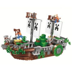 Bela 11139 Lari 11139 non  THUYỀN VƯỢT BIỂN bộ đồ chơi xếp lắp ráp ghép mô hình Minecraft MY WORLD Game Xây Dựng 630 khối