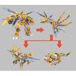 Winner 8037 non  NGƯỜI MÁY BIẾN HÌNH 4 DẠNG ROBOT KHỦNG LONG BAY KỲ LÂN SỪNG bộ đồ chơi xếp lắp ráp ghép mô hình Transformers Robot Đại Chiến Người Máy Biến Hình 489 khối