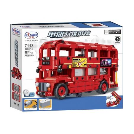 Winner 7118 non  XE BUS 2 TẦNG bộ đồ chơi xếp lắp ráp ghép mô hình  Kỹ Thuật Công Nghệ Cao Mô Hình Phương Tiện 487 khối