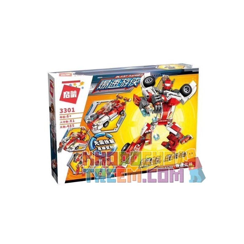 Enlighten 3301 Qman 3301 non  ROBOT BIẾN HÌNH THÀNH XE ĐUA bộ đồ chơi xếp lắp ráp ghép mô hình Transformers BLAST RANGER SPEED BLAZER Robot Đại Chiến Người Máy Biến Hình 485 khối