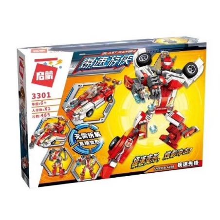 Enlighten 3301 Qman 3301 non  ROBOT BIẾN HÌNH THÀNH XE ĐUA bộ đồ chơi xếp lắp ráp ghép mô hình Transformers BLAST RANGER SPEED BLAZER Robot Đại Chiến Người Máy Biến Hình 485 khối