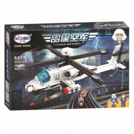 Winner 8028 non  TRỰC THĂNG CHIẾN ĐẤU bộ đồ chơi xếp lắp ráp ghép mô hình Thunder Air Force Không Quân Sấm Sét 483 khối