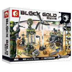 SEMBO 11701 non  CĂN CỨ TRÊN SA MẠC bộ đồ chơi xếp lắp ráp ghép mô hình Black Gold Cuộc Chiến Vàng Đen 481 khối