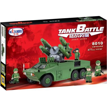 Winner 8010 non  DÀN TÊN LỬA PHÒNG KHÔNG bộ đồ chơi xếp lắp ráp ghép mô hình Tank Battle TANKBATTLE Xe Tăng Đối Đầu 477 khối
