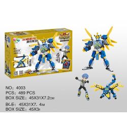 QIZHILE 4003 Xếp hình kiểu  CREATOR 3 IN 1 Người Máy Rồng Xanh Cần Dịch 475 khối