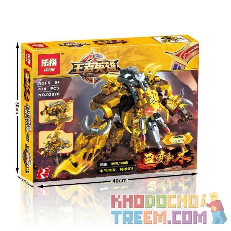 LEPIN 03078 non  ROBOT BÒ KHỔNG LỒ bộ đồ chơi xếp lắp ráp ghép mô hình King Of Glory Hegemony KING HERO Game Liên Quân 474 khối
