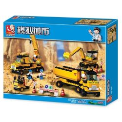 SLUBAN M38-B9700 B9700 9700 M38B9700 38-B9700 non  ĐỘI XE XÂY DỰNG bộ đồ chơi xếp lắp ráp ghép mô hình City Thành Phố 474 khối