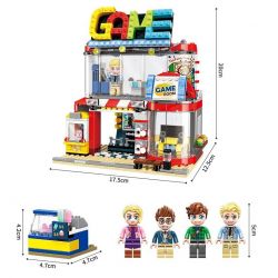 Enlighten 1135 Qman 1135 non  TIỆM TRÒ CHƠI bộ đồ chơi xếp lắp ráp ghép mô hình Colorful City COLORFULCITY Thành Phố Sắc Màu 461 khối