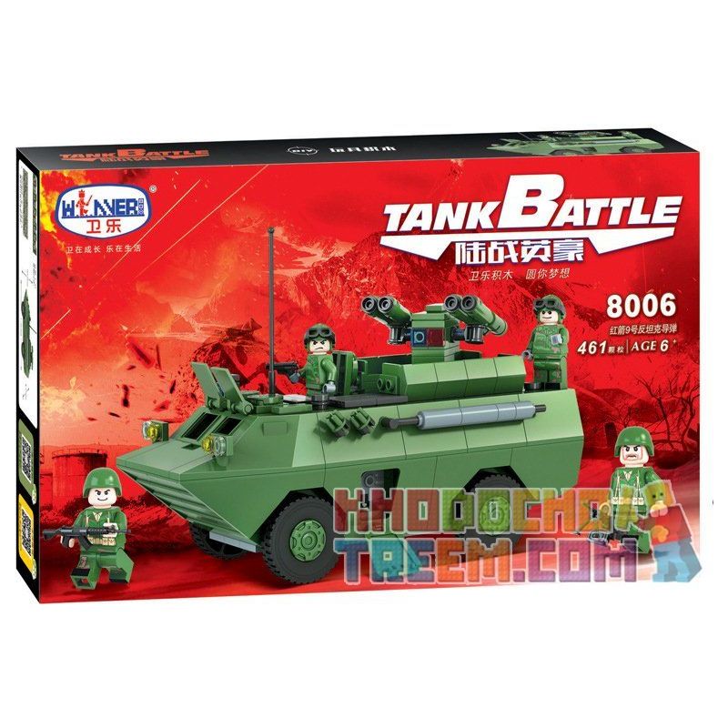Winner 8006 non  TÊN LỬA CHỐNG TĂNG RED ARROW 9 bộ đồ chơi xếp lắp ráp ghép mô hình Tank Battle TANKBATTLE Xe Tăng Đối Đầu 461 khối