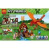 LELE 33223 non  CHIẾN ĐẤU VỚI RỒNG LỬA bộ đồ chơi xếp lắp ráp ghép mô hình Minecraft MY WORLD Game Xây Dựng 461 khối