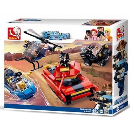 SLUBAN M38-B0658 B0658 0658 M38B0658 38-B0658 non  TẤT CẢ ĐỘI CẢNH SÁT bộ đồ chơi xếp lắp ráp ghép mô hình Police POLICE CITY 460 khối