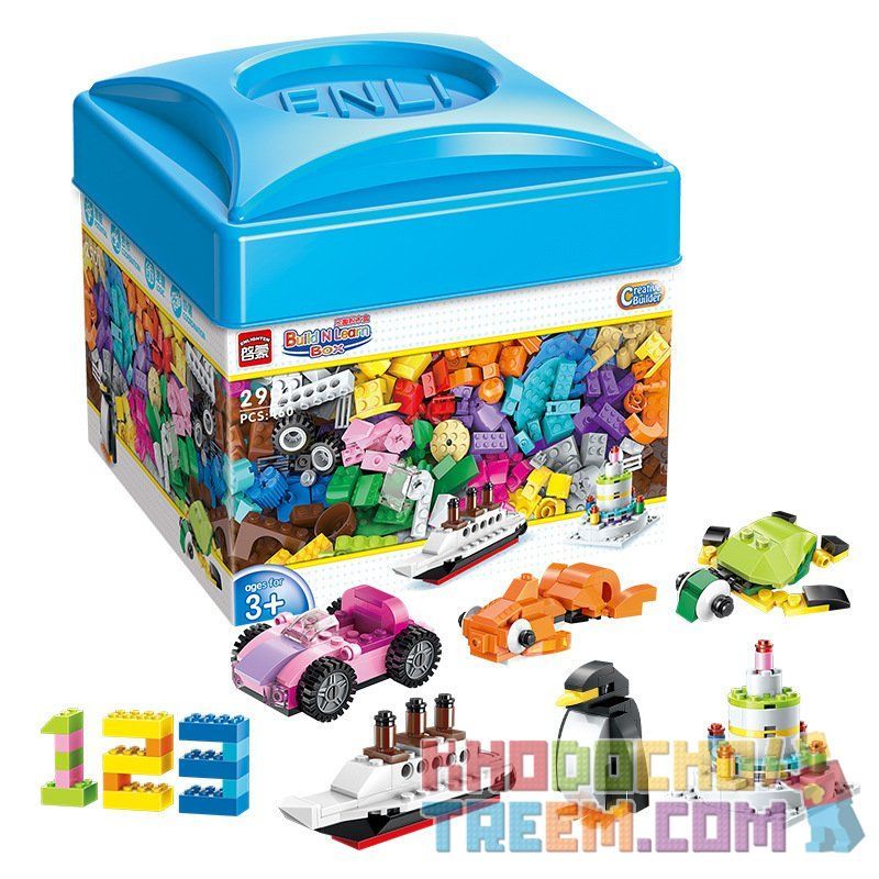 Enlighten 2901 Qman 2901 non  KÍCH THÍCH TRÍ THÔNG MINH bộ đồ chơi xếp lắp ráp ghép mô hình Classic BUILD N LEARN BOX Cổ Điển 460 khối