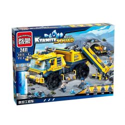 Enlighten 2411 Qman 2411 non  XE TẢI KHAI THÁC MỎ ĐÁ QUÝ bộ đồ chơi xếp lắp ráp ghép mô hình Kyanite Squad KYANITE SQUAD DUMPTRUCK MONSTER Đội Khai Khoáng 458 khối