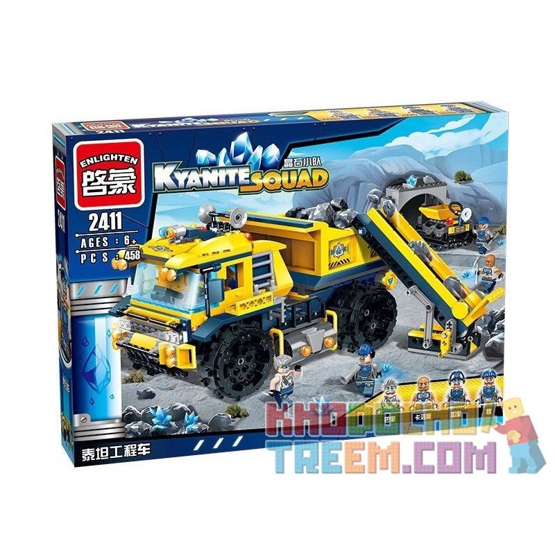 Enlighten 2411 Qman 2411 non  XE TẢI KHAI THÁC MỎ ĐÁ QUÝ bộ đồ chơi xếp lắp ráp ghép mô hình Kyanite Squad KYANITE SQUAD DUMPTRUCK MONSTER Đội Khai Khoáng 458 khối
